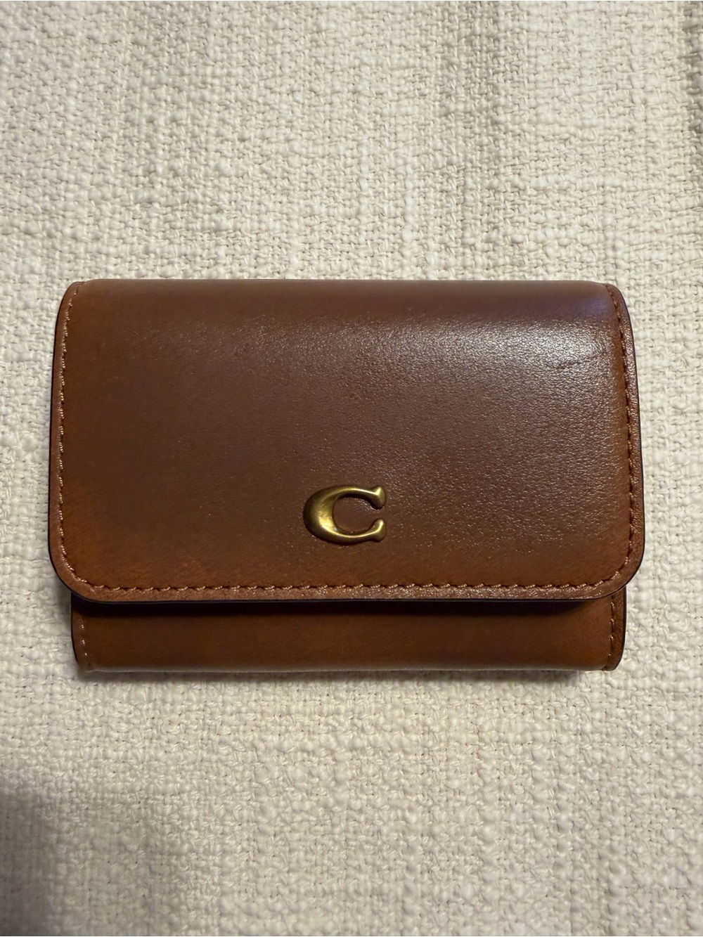 Coach Brown Loved Leather Essential Flap Card Case